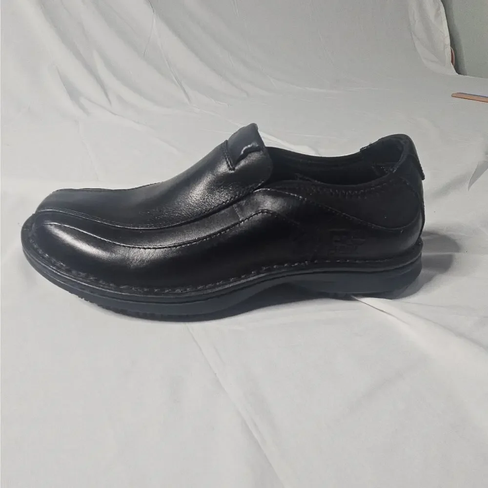 Timberland Men's 9 9.5 Black Leather Loafers Precision Fit Slip On Dress Shoes